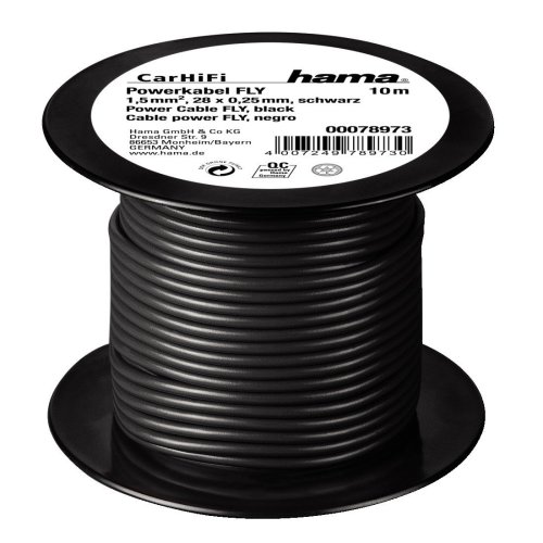 Heimkinosysteme: Hama Powerkabel FLY 1,5 mm� 10 m auf Plastikspule schwarz