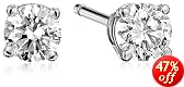 Platinum, Round, Diamond 4-Prong Stud Earrings (1/3 cttw, G-H Color, VS2 Clarity)