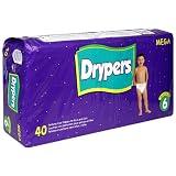 Drypers Mega Baby Diapers, Size 6, Case Pack, Four - 40 Count Packs (160 Diapers)