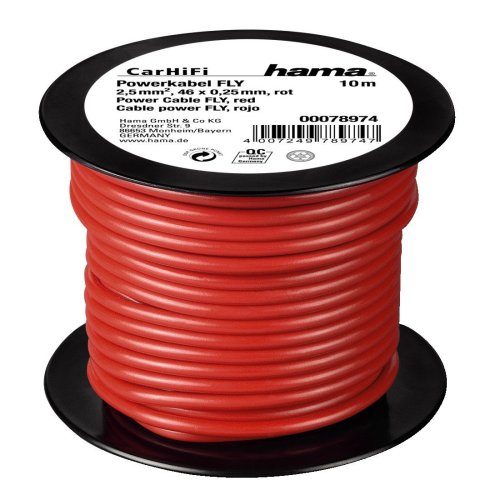 Heimkinosysteme: Hama Powerkabel FLY 2,5 mm� 10 m auf Plastikspule rot