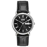 Citizen Men's Black Leather Strap Eco-Drive Watch #BM8240-03E