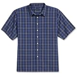 Van Heusen Short-sleeve Navy Medium Plaid Sportshirts