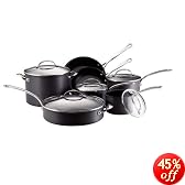 KitchenAid Gourmet Reserved 12-Piece Hard-Anodized Cookware Set, Black