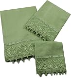 Jenny Sage Green 3 Peice Bathroom Towel Ensemble Set
