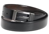 Geoffrey Beene Mens 1 1/4" Feather Edge Reversible Dress Belt, Black/Brown