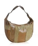 Christian Dior brown leather patchwork hobo