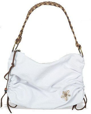 LILU GIRLS BAGS SHELL FLOWER HOBO WHITE