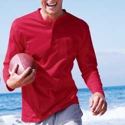 Anvil cotton deluxe henley long sleeve by Anvil Knitwear