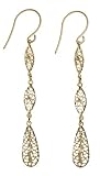 14k Yellow Gold Filigree Dangle Earrings