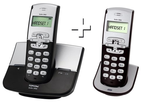 TV Geraete: Topcom Butler 3900 Duo DECT schnurloses Telefon mit zus�tzlichem Mobilteil anthrazit/ silber