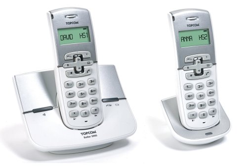 TV Geraete: Topcom Butler 3900 Duo DECT schnurloses Telefon mit zus�tzlichem Mobilteil wei�/ silber