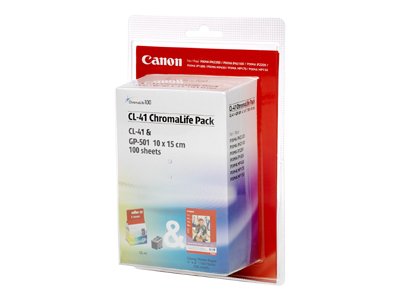 Camcorder: Canon CL-41 ChromaLife Pack CL-41 Tintenpatrone 100 Blatt GP-501 Fotopapier 10x15cm