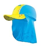 Sun Protective Flap Hat - Yellow/Blue: Medium
