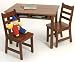 Childs Rectangle Cherry Table Set with 2 Chairs