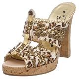 Naughty Monkey Womens Gold Card Cork Platform Sandal
