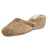 Dearfoams Womens Microvelour Wedge Slipper