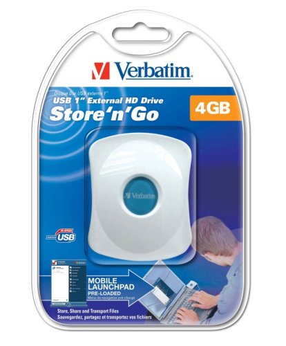 Verst&auml;rker und Receiver: Verbatim USB-HD Drive 4 GB Festplatte extern USB 2.0 incl. USB Kabel, Tasche und Launchpad Retail