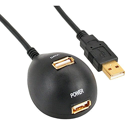 Navigationssysteme: Intos USB 2.0 Verl�ngerung mit Standfuss USB Anschlusskabel A/Stecker - A/Buchse 5.0 m schwarz