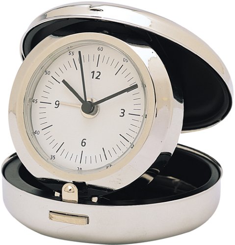 Chrome Finish Travel Alarm, Delicate Dial, Compact Style, Ascending Beep Alarm