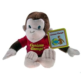 5 Curious George with Red Shirt Celebrity Beanbag Plush Doll by applause