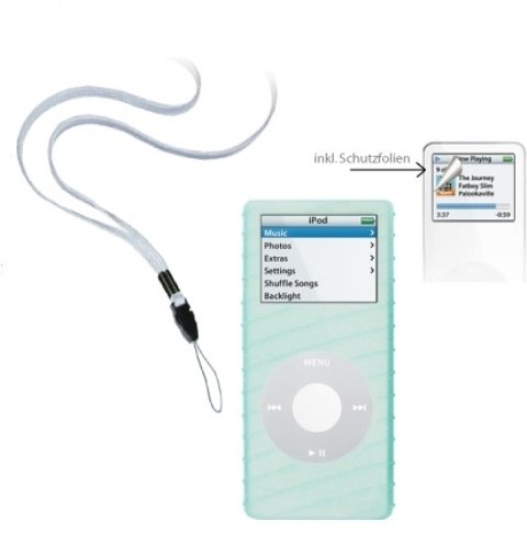 Elektronik und Foto: Artwizz SeeJacket Silikon-H�lle f�r iPod nano inkl. Halsband und Display-Schutzfolien t�rkisblau