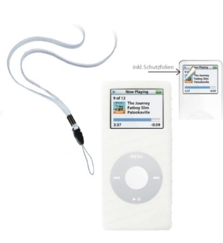 Elektronik und Foto: Artwizz SeeJacket Silikon-H�lle f�r iPod nano inkl. Halsband und Display-Schutzfolien weiss