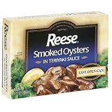 Reese Smoked Oysters in Teriyaki Sauce, 3.7-Ounce Cans (Pack of 10)