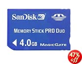 SanDisk SDMSPD-4096-A11 4 GB Memory Stick Pro Duo (Retail Package)