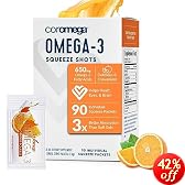 Coromega Omega-3 Supplement, Orange Flavor, Squeeze Packets, 90-Count Box