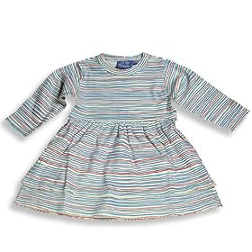 Mak the Yak - Neborn Infant Baby Girls Long Sleeved Dress, Cream, Aqua, Red by MAK THE YAK