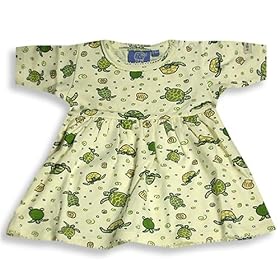 Mak the Yak - Neborn Infant Baby Girls Short Sleeved Dress, Cream, Olive by MAK THE YAK