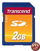 Transcend 2 GB SD Flash Memory Card TS2GSDC