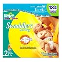 Pampers Swaddlers, Size 2, Economy Plus Pack, 184 Swaddlers