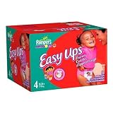 Pampers Easy Ups Absorbent Pants for Girls, Size 4, Value Pack, 88 Easy Ups