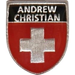 Andrew Christian Vintage Cross Shield Logo Lapel Pin by Andrew Christian