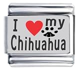 Clearly Charming I Heart My Chihuahua Red Heart Laser Italian Charm
