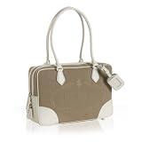 Prada white logo canvas box handbag