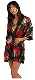 Contessa Di Roma Short Robe, Chemise And Matching Padded Hanger, Black Rose