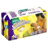 Pampers Swaddlers, Sesame Street, Size N (Up to 10 lbs), 40 Diapers and 6 Wipes (Pack of 2)