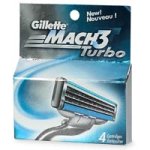 Gillette MACH3 Turbo Shaving Cartridges with Aloe & Vitamin E, 4-Count Packages (Pack of 2)