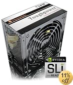 Thermaltake W0117RU ToughPower 750W Black PFC Power Supply with Active PFC Dual Fan
