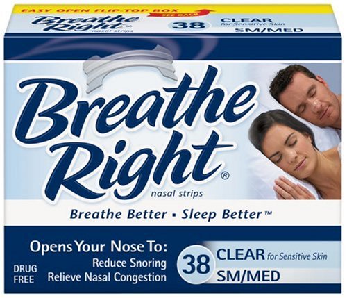 Breathe Right Nasal Strips, Small/Medium, Clear, 38-Count Boxes (Pack of 2)