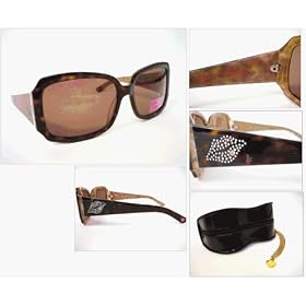Betsey Johnson Lip Rhinestone Square Sunglasses by Betsey Johnson