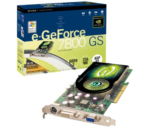Drucker: EVGA NVIDIA GeForce 7800 GS CO 256MB DDR3 Ram AGP 8X DVI TV-Out Copper Version Grafikkarte, Retail