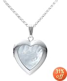Sterling Silver Mother-of-Pearl Heart Locket, 18