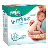 Pampers Sensitive Baby Wipes Refills, Case Pack, Twelve - 70 Count Resealable Packages, 840 Total Wipes