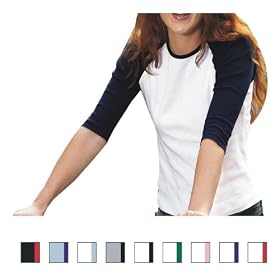 Bella - Ladies' Two-Tone 3 4-Sleeve Raglan T-Shirt (B2000) by Bella