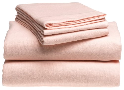 Pike Street Solid Flannel Sheet Set in Pink