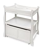 Sleigh Changing Table with Cart - White