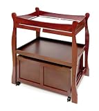 Sleigh Changing Table with Cart - Cherry